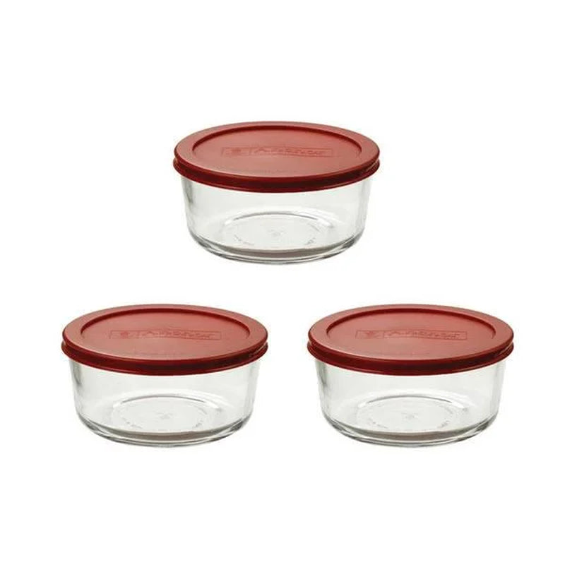 6-Piece 4-Cup round Glass Storage Set