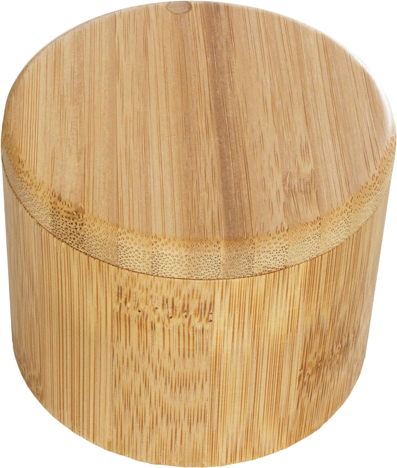 Salt Cellar Bamboo Storage Box with Magnetic Swivel Lid, 6 Ounce Capacity